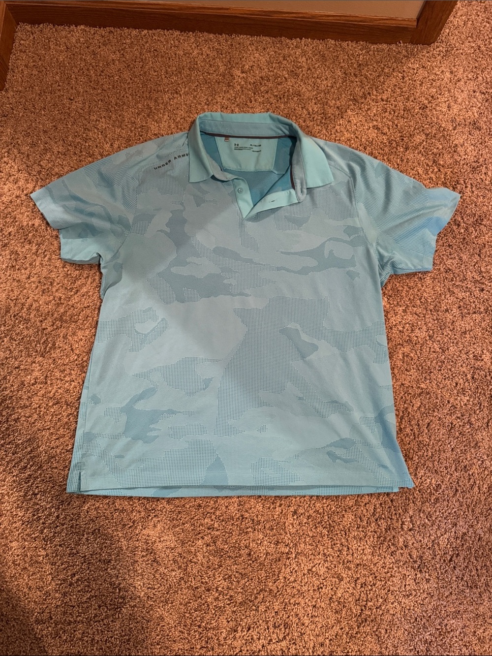 Under Armour Light Blue Camouflage-Texture Polo